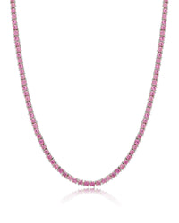 Mini Ballier Necklace- Pink- Silver View 1