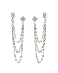 Mixte Cascading Chain Studs- Silver View 1