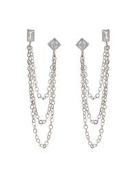 Mixte Cascading Chain Studs- Silver