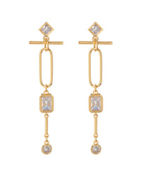 Mixte Drop Statement Earrings- Gold View 1