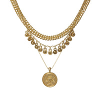 Noa Coin Charm Necklace - Gold View 1