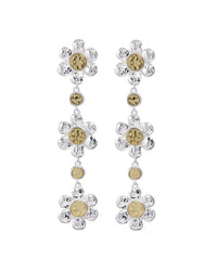 Flora Drop Earrings- Silver View 1