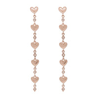 Dotted Heart Drop Studs- Rose Gold View 1