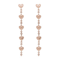 Dotted Heart Drop Studs- Rose Gold