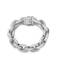 Ozzie Pave Chain Bracelet- Silver