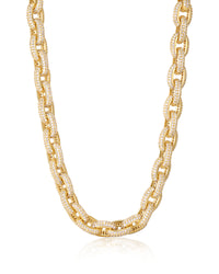 Ozzie Pave Chain Necklace- Gold View 1