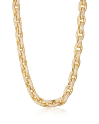 Ozzie Pave Chain Necklace- Gold