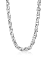 Ozzie Pave Chain Necklace- Silver View 1