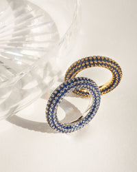 Pave Amalfi Ring- Blue Sapphire- Silver View 5