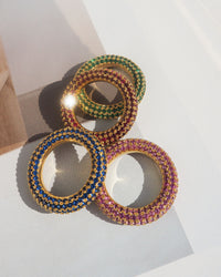 Pave Amalfi Ring- Blue Sapphire- Gold View 3