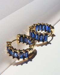 Emerald Ballier Huggies- Blue Sapphire- Silver View 3