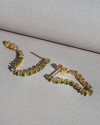 Ballier Chain Studs- Emerald Green- Gold View 5