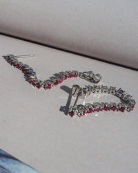 Ballier Chain Studs- Ruby Red- Silver view 2