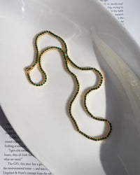 Mini Ballier Necklace- Emerald Green- Silver View 4