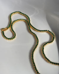 Mini Ballier Necklace- Emerald Green- Gold View 3