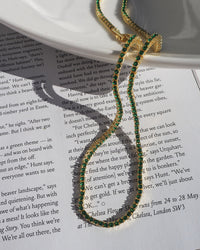 Mini Ballier Necklace- Emerald Green- Gold View 4