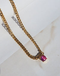 Bardot Stud Necklace- Pink- Gold View 3