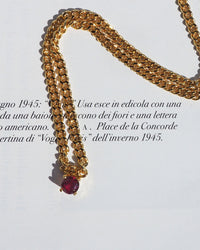 Bardot Stud Necklace- Ruby Red- Gold View 3