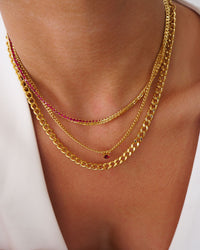 Mini Ballier Necklace- Ruby Red- Silver view 2