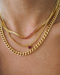Bardot Stud Necklace- Ruby Red- Gold View 2