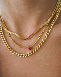 Mini Ballier Necklace- Ruby Red- Gold View 4