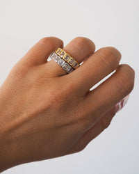 Bezel Emerald Ballier Ring- Clear- Gold View 2