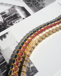 Bezel Emerald Ballier Bracelet- Clear- Silver View 4