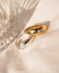 Baguette Dome Ring- Silver View 3