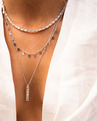 Baguette Eternity Necklace- Silver View 6