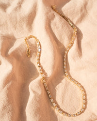 Baguette Eternity Necklace- Silver View 5