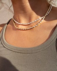 Baguette Eternity Necklace- Silver view 2