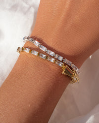 Baguette Eternity Bracelet- Gold View 5