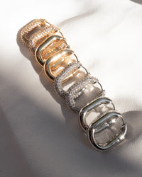 XL Pave Chain Link Hoops- Silver (Ships Late April) View 12