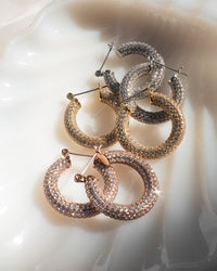 Pave Baby Amalfi Hoops- Gold View 5