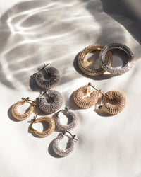 Pave Mini Martina Hoops- Gold View 8