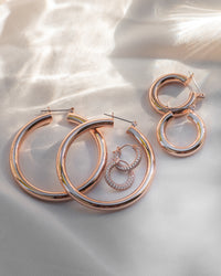 Baby Amalfi Tube Hoops- Rose Gold View 8