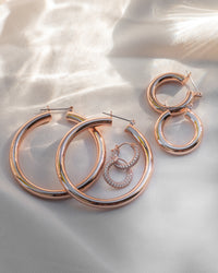 Pave Amalfi Huggies- Rose Gold View 5