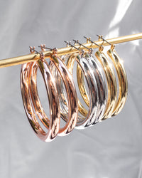 Amalfi Tube Hoops- Rose Gold View 8