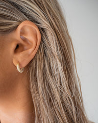 Pearl Pave Amalfi Huggies- Gold View 2