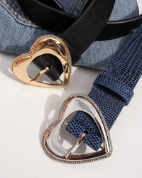 Studded Hearts Belt- Silver View 3