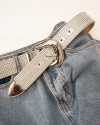 Diamond Rodeo Belt- Silver View 4