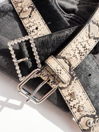 Crystal Buckle Belt- Silver View 3