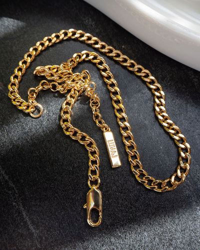 The Classique Skinny Curb Chain (5mm)- Gold | Luv Aj
