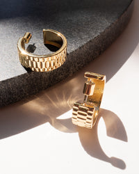 Timepiece Hoops- Gold View 2