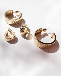 Mini Timepiece Hoops- Gold View 6