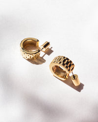 Mini Timepiece Hoops- Gold View 3