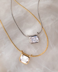 Brigitte Bezel Charm Necklace- Gold View 3