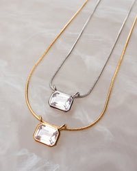 Brigitte Bezel Charm Necklace- Gold View 5