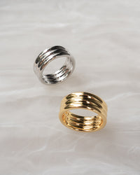 Ridged Band Ring- Gold View 3