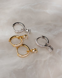 Bianca Stone Pave Huggies- Gold View 5
